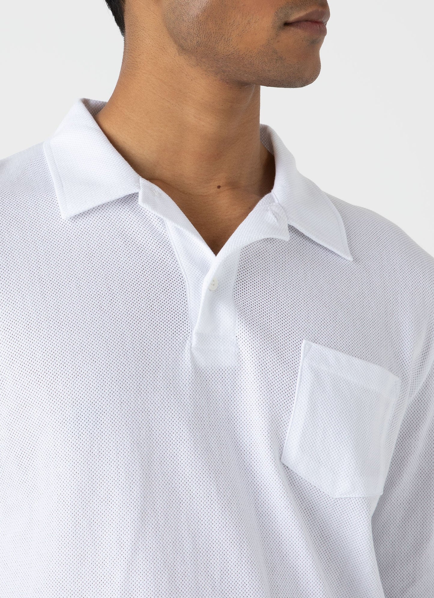 Mens Long Sleeve Riviera Polo Shirt In White Mpol1031 Whaa