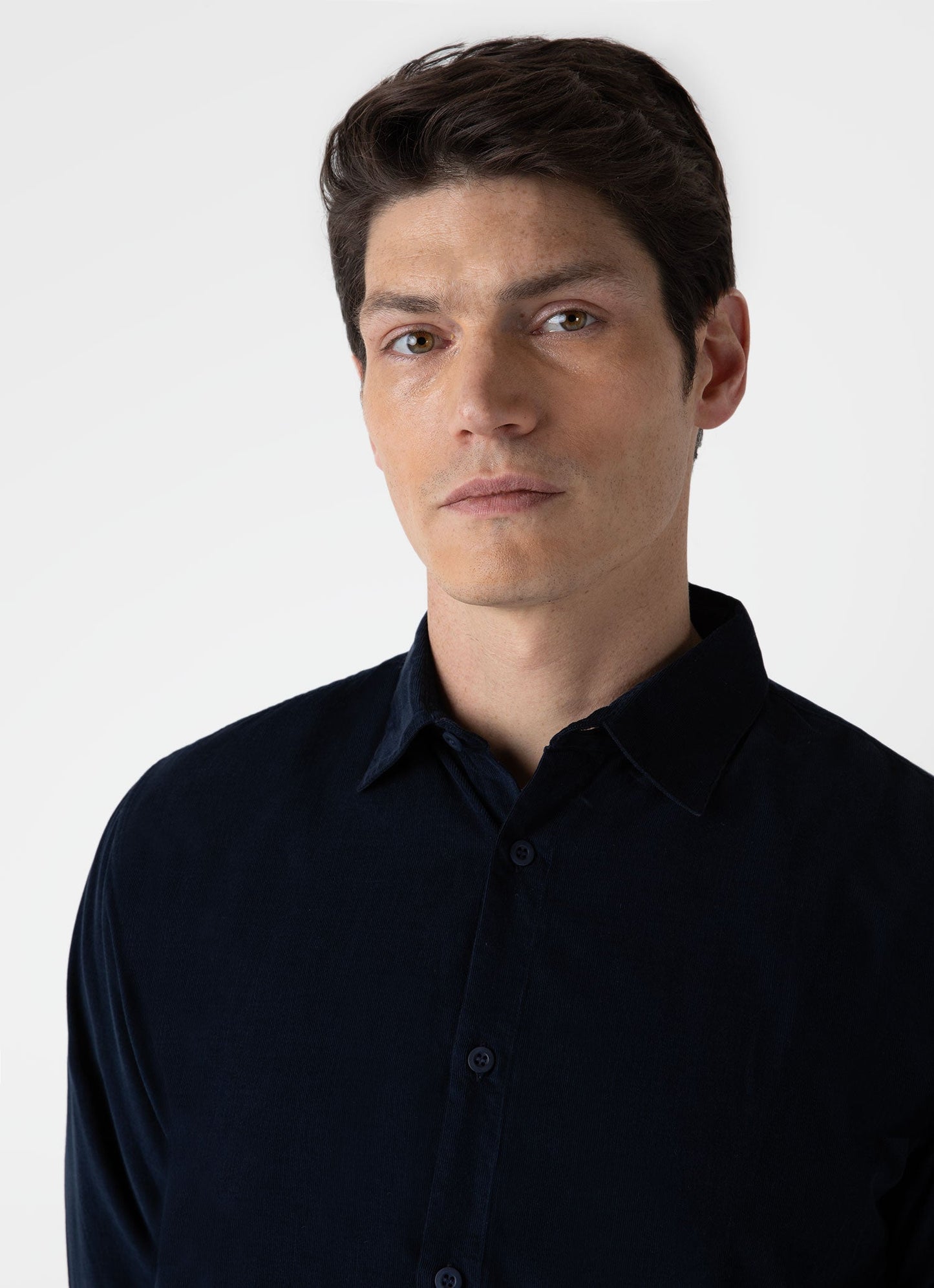 Mens Fine Cord Shirt In Navy Msht2058 Buaa