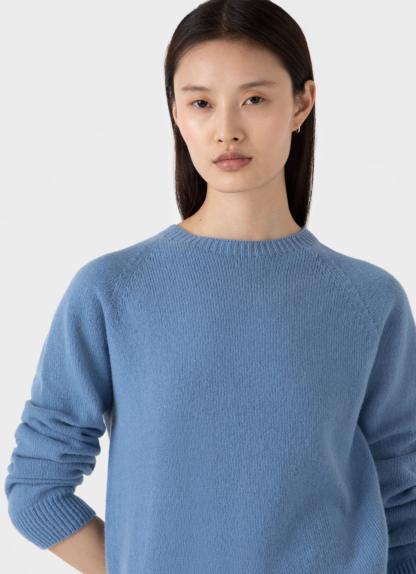 Womens Lambswool Crew Neck Jumper In Cornflower Wjum8073 Buva