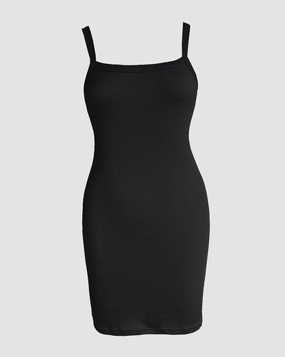 Bandeau Spaghetti Strap Sleevless Mini Dress Casual Slim Fit Bodycon Dress