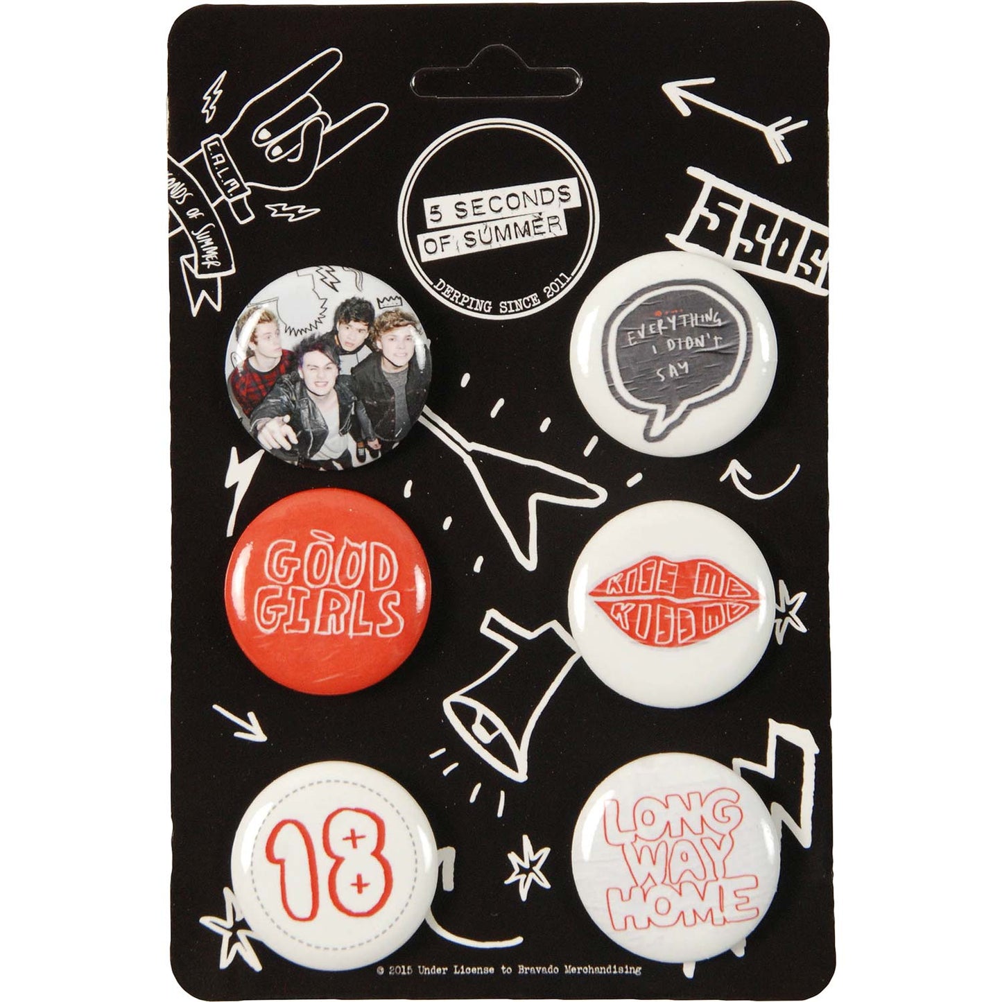 5 Seconds Of Summer Badge Mix Collector Items