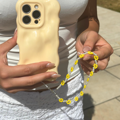 Beaded Phone Strap - Sunflowers