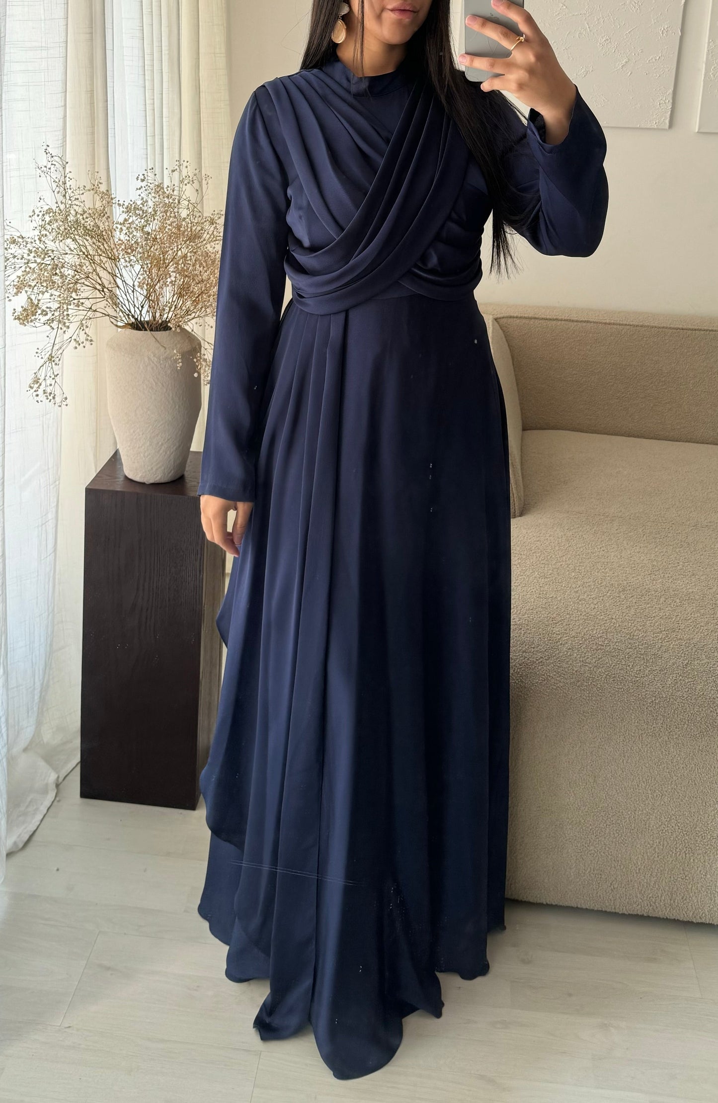 Robe Turquie Col Croise I Bleu Nuit