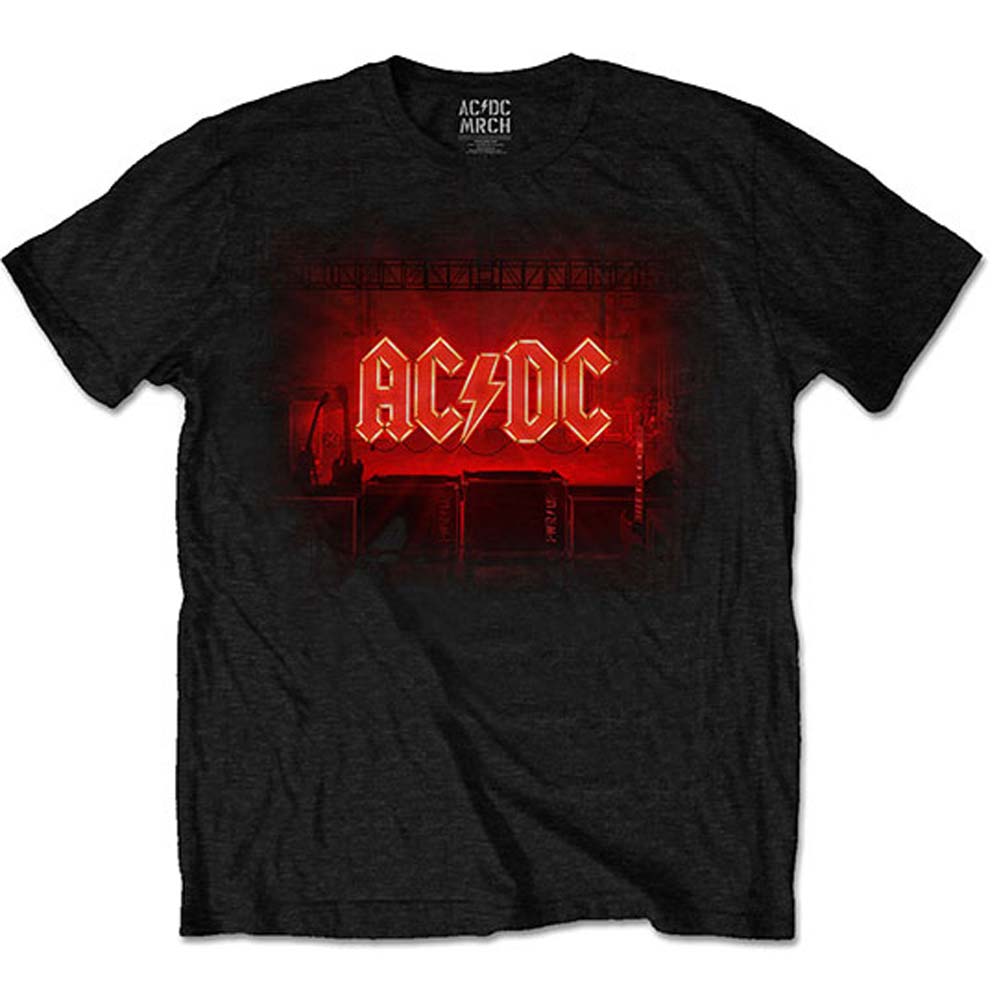 AC/DC Dark Stage/Tracklist (Back Print) Slim Fit T-shirt