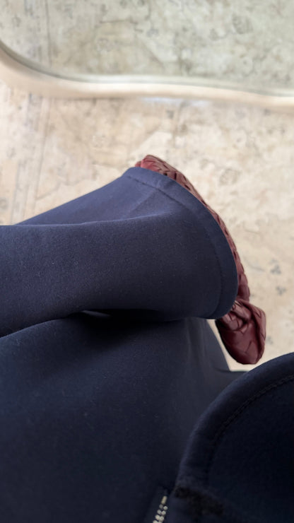 Ensemble Long A Zip Molletonne Bleu Marine