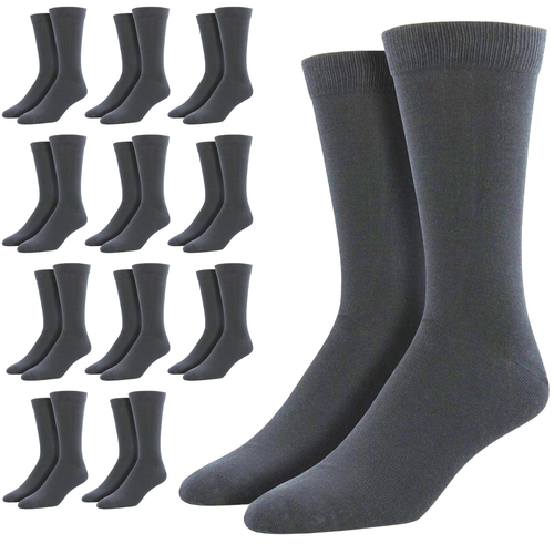 12 Pairs Bamboo Derived Loose Top Socks Diabetic Comfort Circulation Grey