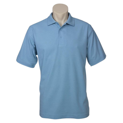 10X Mens Plain Short Sleeve Polo Shirt Bulk Pack Sky Blue Pique Knit Casual T Shirt