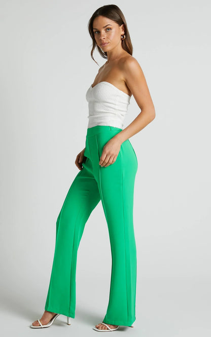 Jessa Pants - High Waisted Pants in Green