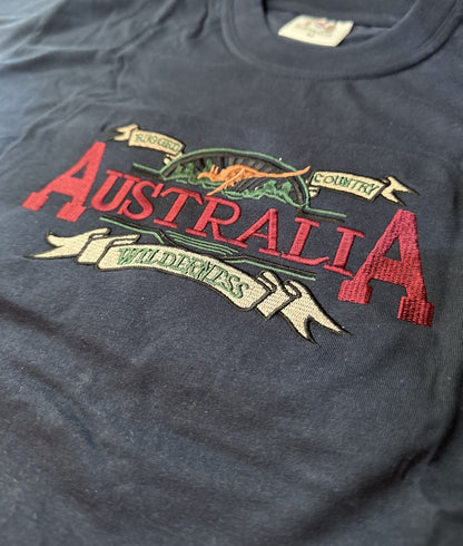 10X Adult Australian Wilderness Souvenir T Shirt Bulk Pack Navy Blue 100 Cotton Tee Top
