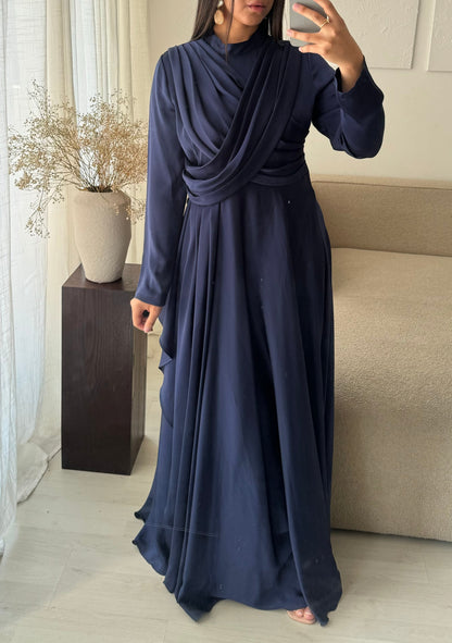 Robe Turquie Col Croise I Bleu Nuit