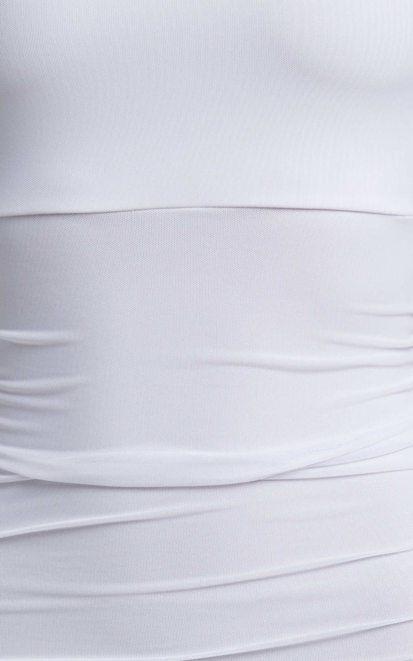 Coming For You Midi Dress - Mesh Dress in White Mesh