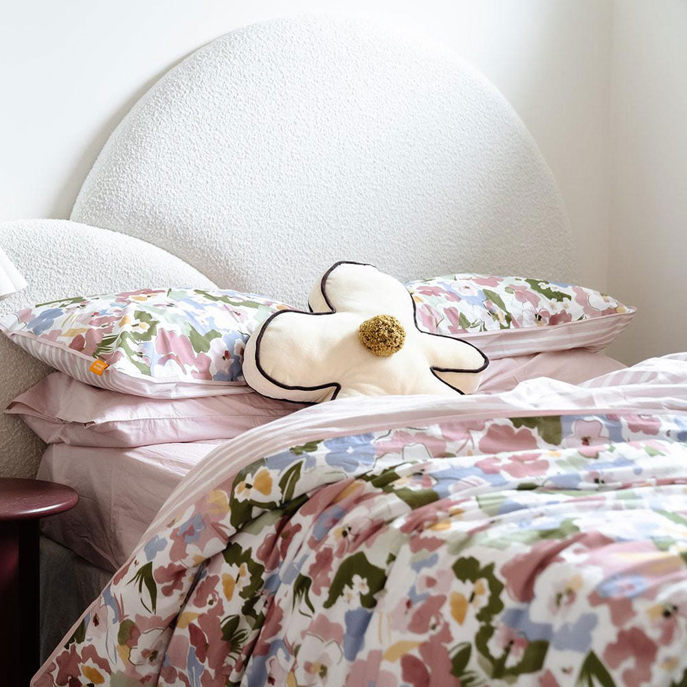 100% Cloud Cotton Duvet Quilt Cover Set w/ 2 Pillow Cases in Flora