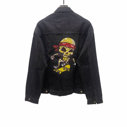 Drew House Jacket Rose Skull Casual Denim Jacket