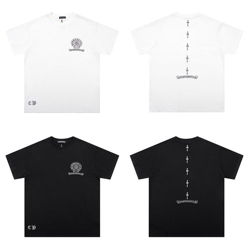 Chrome Heart T Shirts Cross Color Printed Short Sleeve T-Shirt
