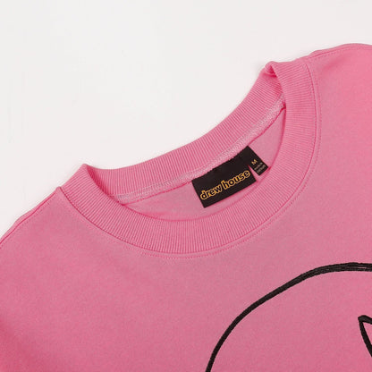 Drew House Sweatshirts Unisex Sketch Smiley Face Crew Neck Sweatshirts