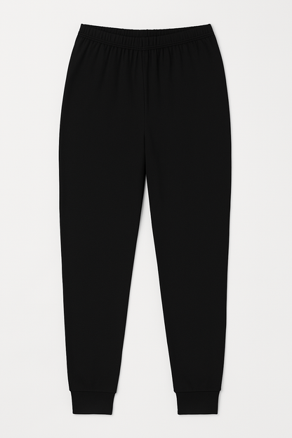 2Pcs Set Womens Cotton Crew Neck Thermal Long Sleeve Top Pants Underwear Thermals In Black