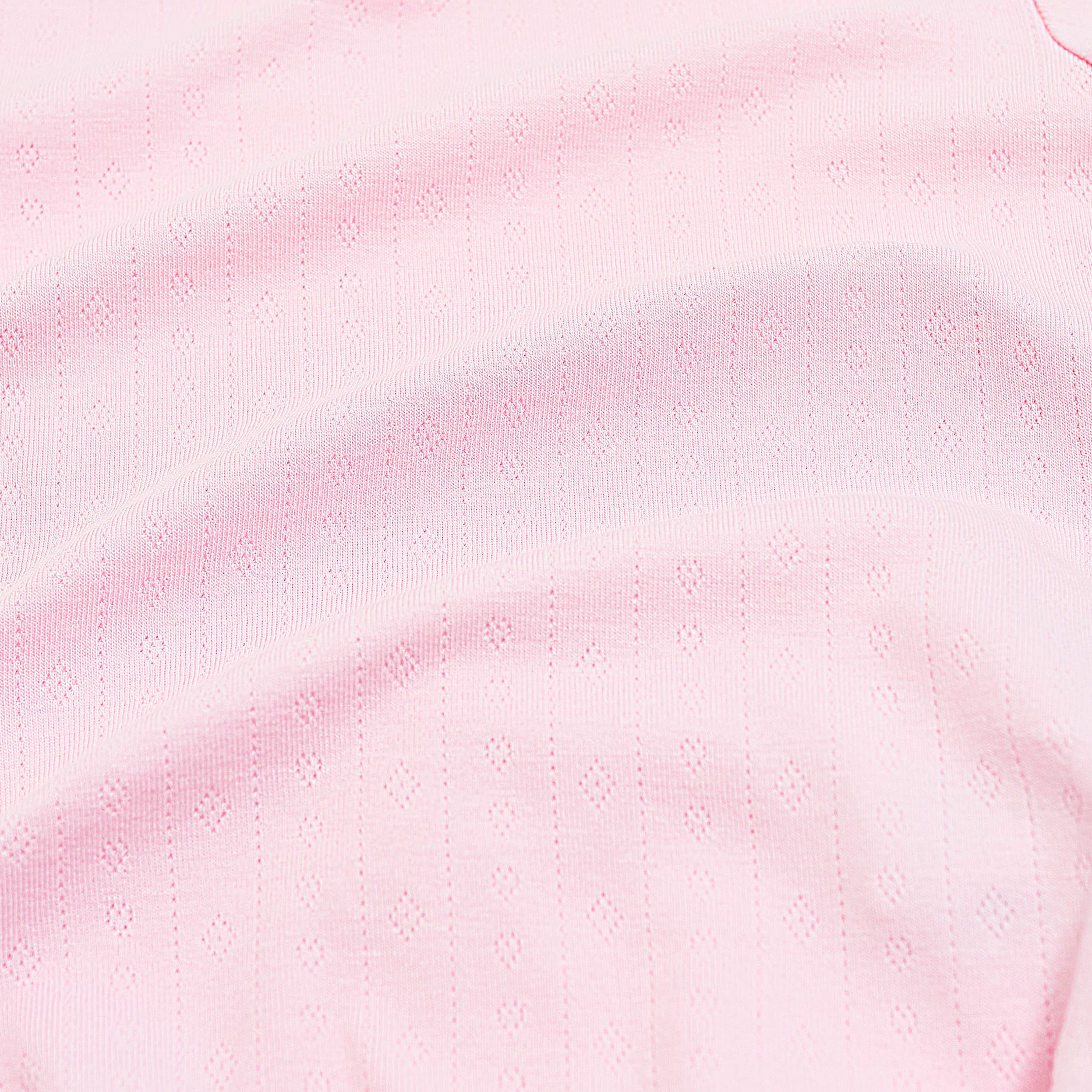 Pointelle Zippered Footie in Sakura