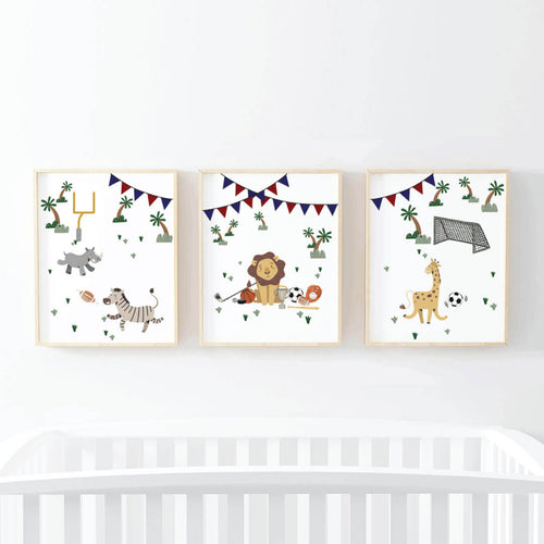 Safari Games Bundled Digital Nursery Wall Art