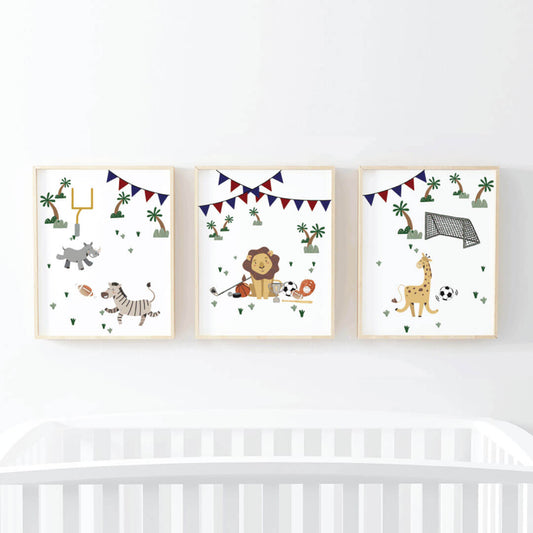 Safari Games Bundled Digital Nursery Wall Art