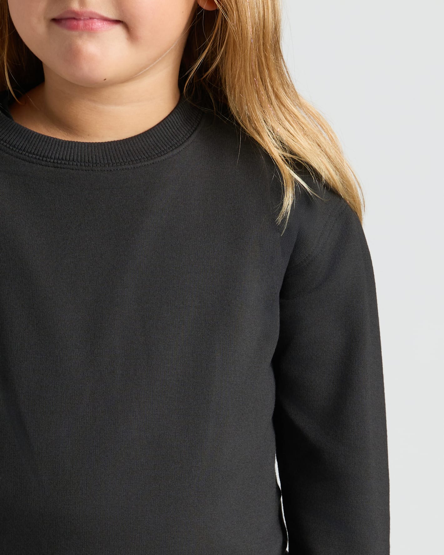 Girls Black & Deep Emerald Slouch Pullover Crew 2-Pack