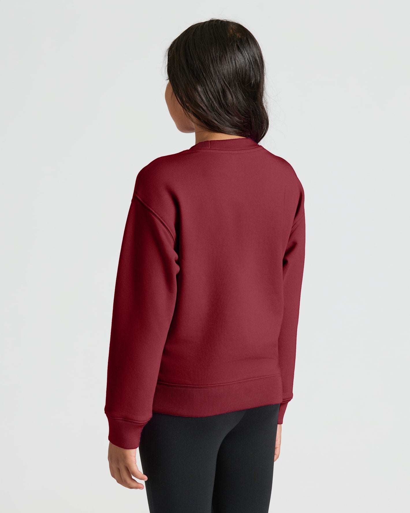 Girls Deep Emerald & Dark Maroon Slouch Pullover Crew 2-Pack