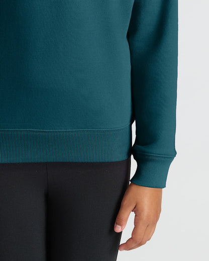 Girls Deep Emerald & Dark Maroon Slouch Pullover Crew 2-Pack