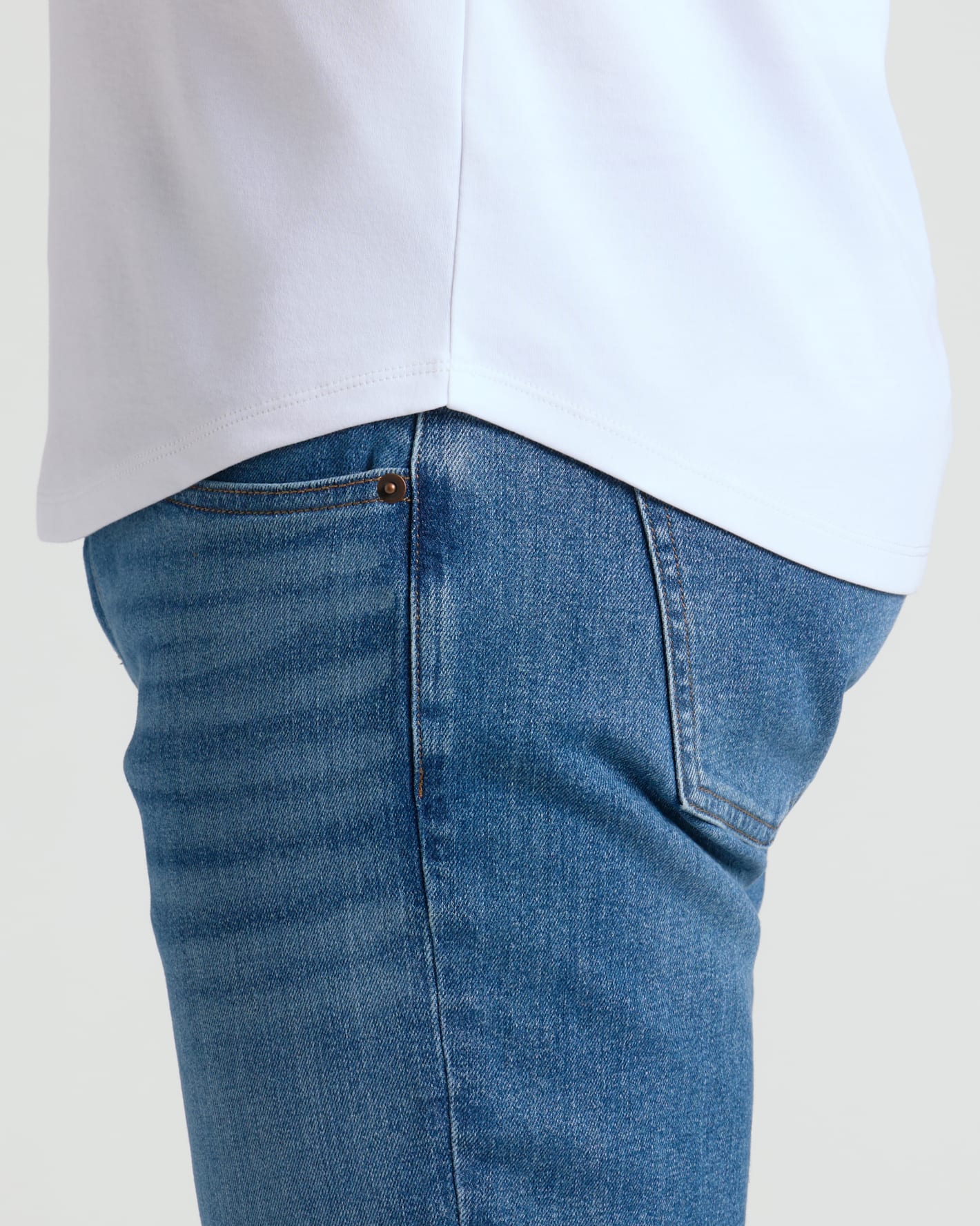 Pima Cotton Blend Curved Hem Crew 4-Pack
