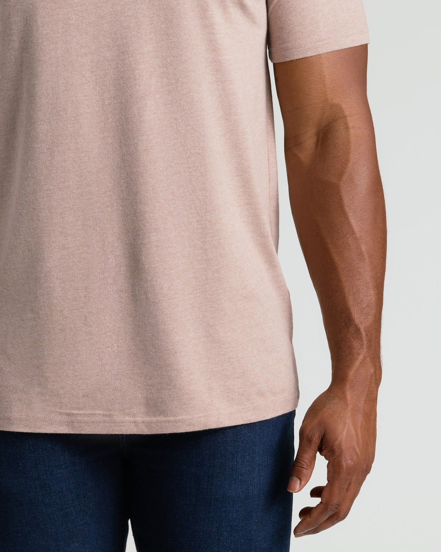 Light Heather Slate Mauve Tall Straight Hem Crew Neck T-Shirt