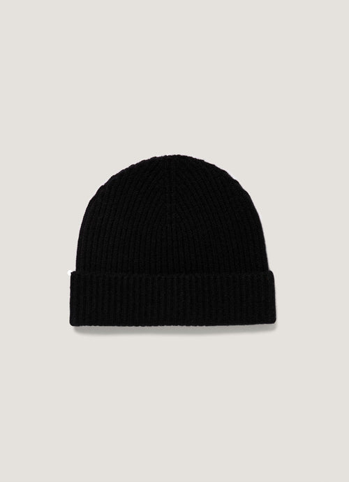 Cashmere Ribbed Hat In Black Ahat9055 Bkaa