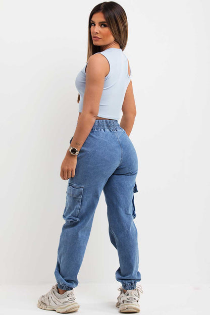 Baby Blue Cut Out Crop Top