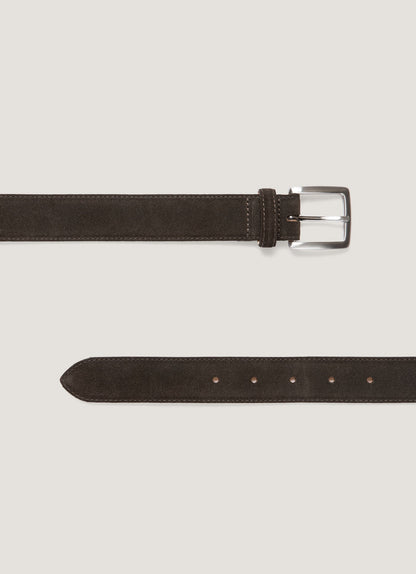 Mens Smart Suede Belt In Brown Mbel9486 Brab