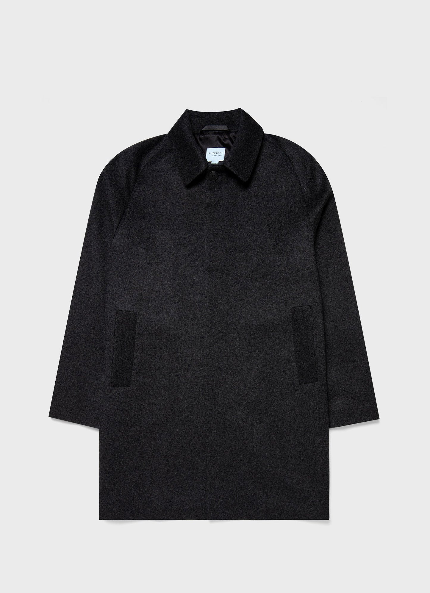 Mens Cashmere Car Coat In Charcoal Melange Mcoa7327 Gyad