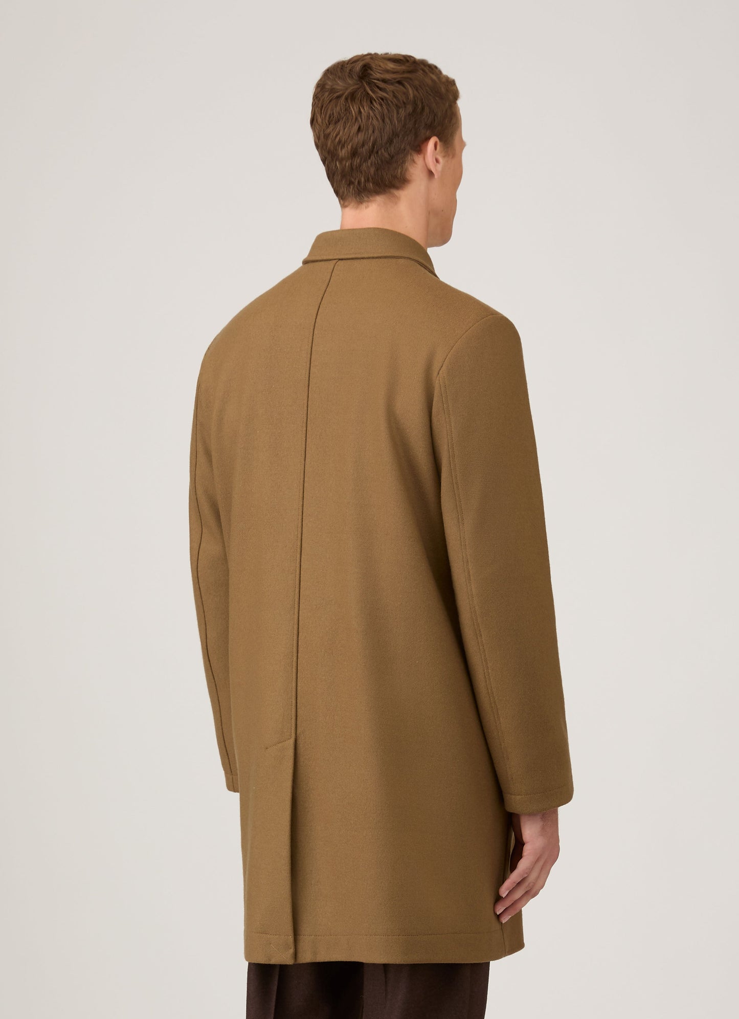 Mens Boiled Wool Coat In Mole Mcoa7334 Brgi