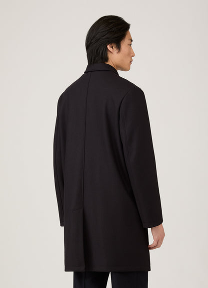 Mens Boiled Wool Coat In Navy Mcoa7334 Buaa