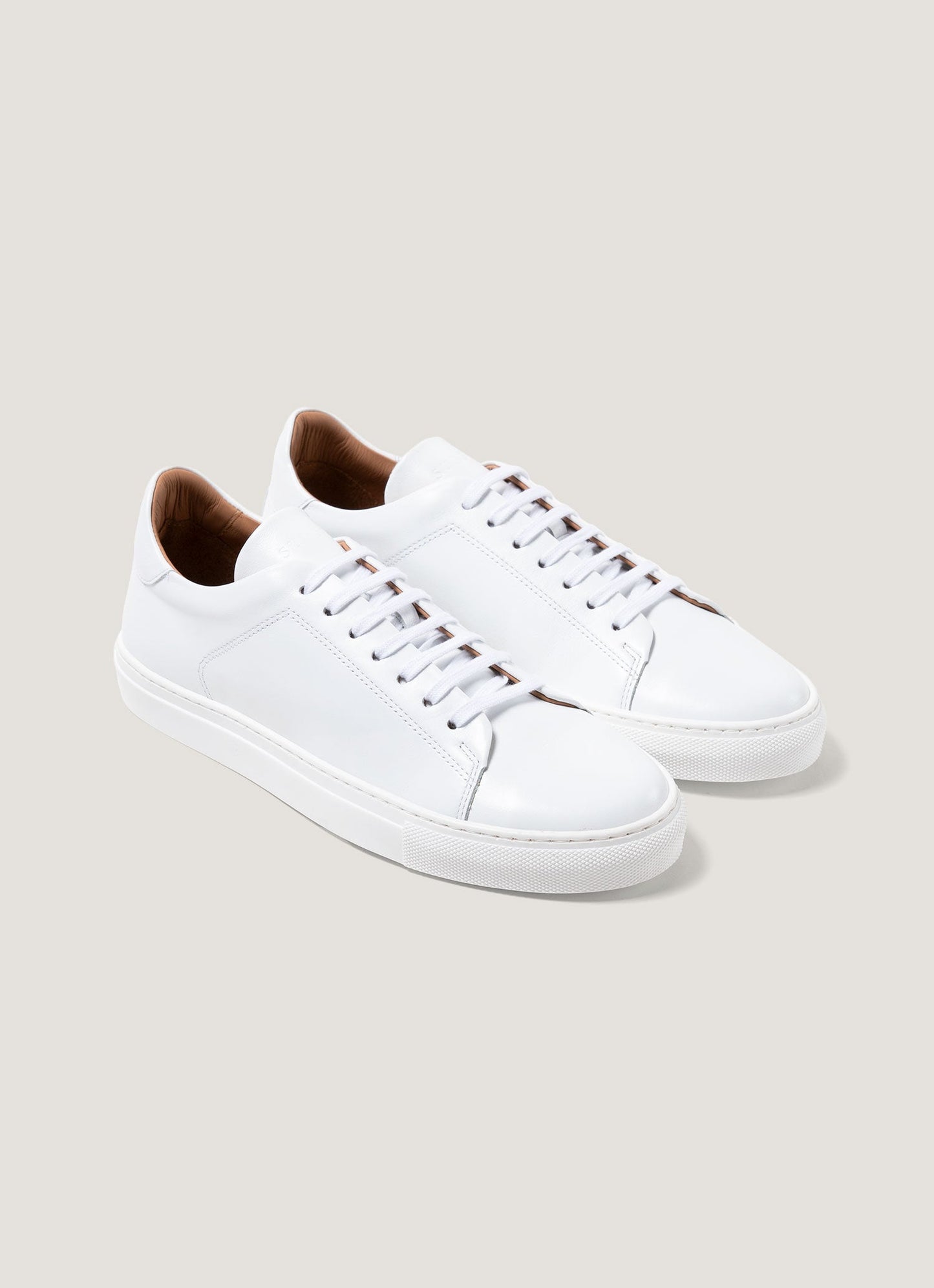 Mens Leather Tennis Shoe In White Mftw9458 Whaa