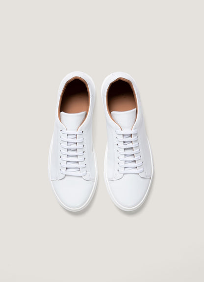 Mens Leather Tennis Shoe In White Mftw9458 Whaa