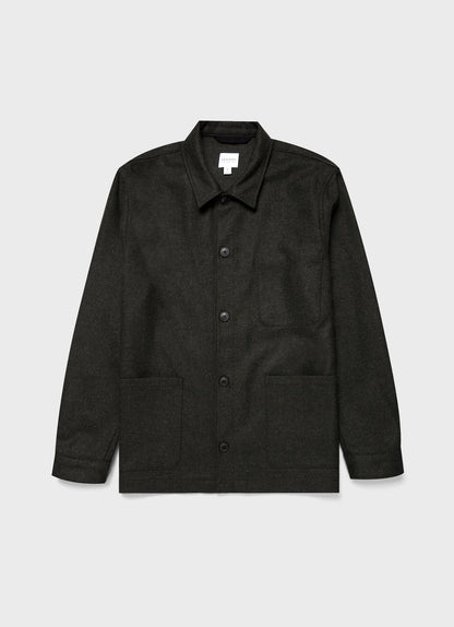 Mens Wool Twin Pocket Jacket In Drill Green Mjac7065 Gnhv