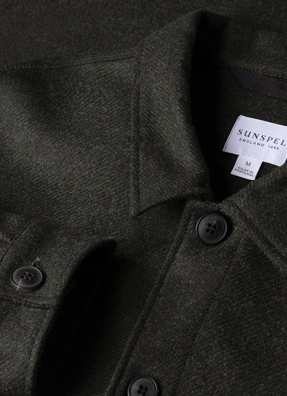 Mens Wool Twin Pocket Jacket In Drill Green Mjac7065 Gnhv