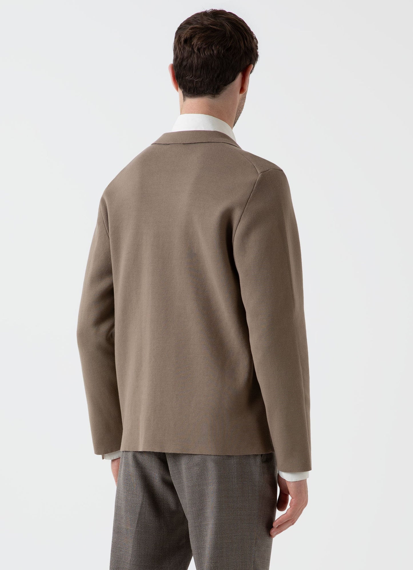 Mens Milano Knit Jacket In Dark Stone Mjac7131 Whdc