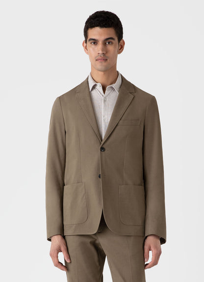 Mens Brushed Cotton Wool Blazer In Sandstone Mjac7135 Brfc