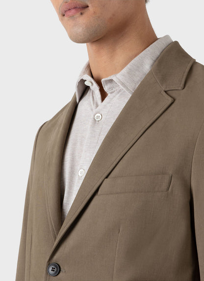 Mens Brushed Cotton Wool Blazer In Sandstone Mjac7135 Brfc