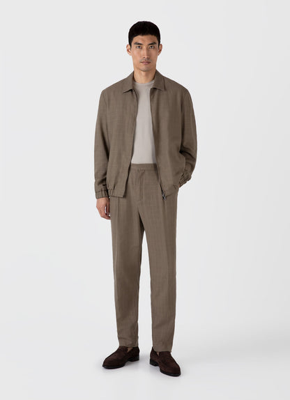 Mens Cotton Raffia Blouson Jacket In Dark Stone Mjac7167 Whdc