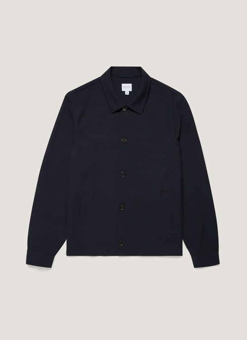 Mens Seersucker Jacket In Navy Mjac7180 Buaa