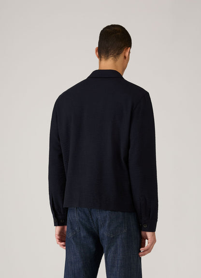 Mens Seersucker Jacket In Navy Mjac7180 Buaa