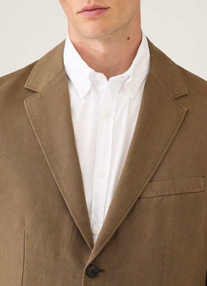 Mens Cotton Linen Blazer In Dark Cedar Mjac7220 Brgr