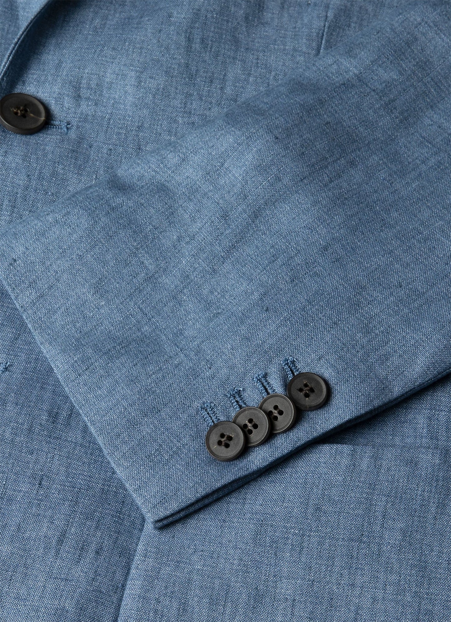Mens Linen Blazer In Soft Denim Melange Mjac7186 Buwd