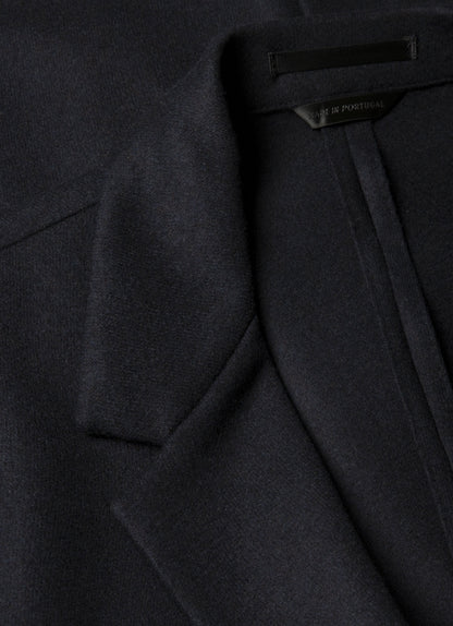 Mens Boiled Wool Blazer In Navy Mjac7192 Buaa