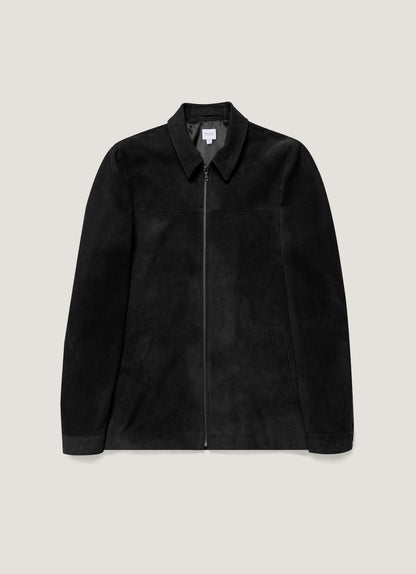 Mens Suede Harrington Jacket In Black Mjac7196 Bkaa
