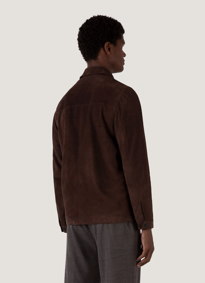 Mens Suede Harrington Jacket In Cocoa Mjac7196 Brdg