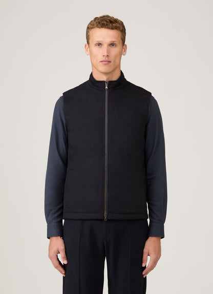 Mens Wool Cashmere Gilet In Navy Mjac7199 Buaa